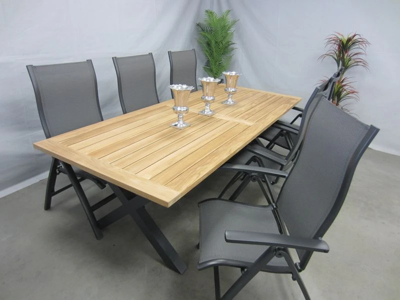 Te Velde Tuinmeubelen Tuinset Lecce Tuinstoel Met Lucan Teak Tuintafel - Afbeelding 2