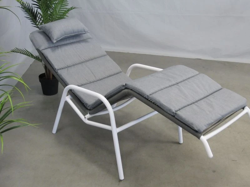 Suns Sora Relax Tuinstoel Mat Wit Met Kussen - Afbeelding 5