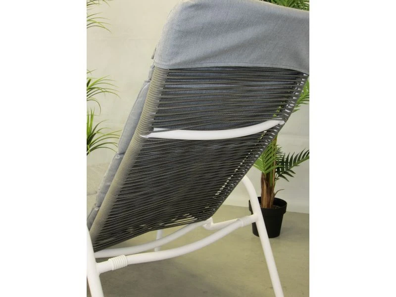 Suns Sora Relax Tuinstoel Mat Wit Met Kussen - Afbeelding 6