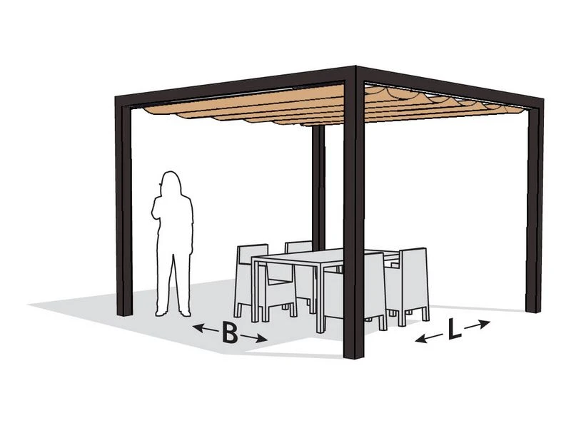 Nesling Aluminium Pergola Optiva Coolfit 319 X 319 Sand