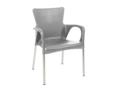 Lesli Tuin-stapelstoel Bella Kunststof Grijs