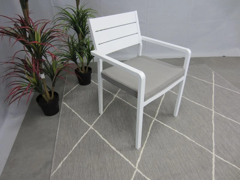 Te Velde Tuinmeubelen Barolo Aluminium Tuinstoel Wit - Afbeelding 2