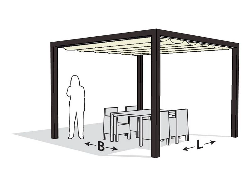 Nesling Aluminium Pergola Optiva Coolfit 402 X 402 Gebroken Wit